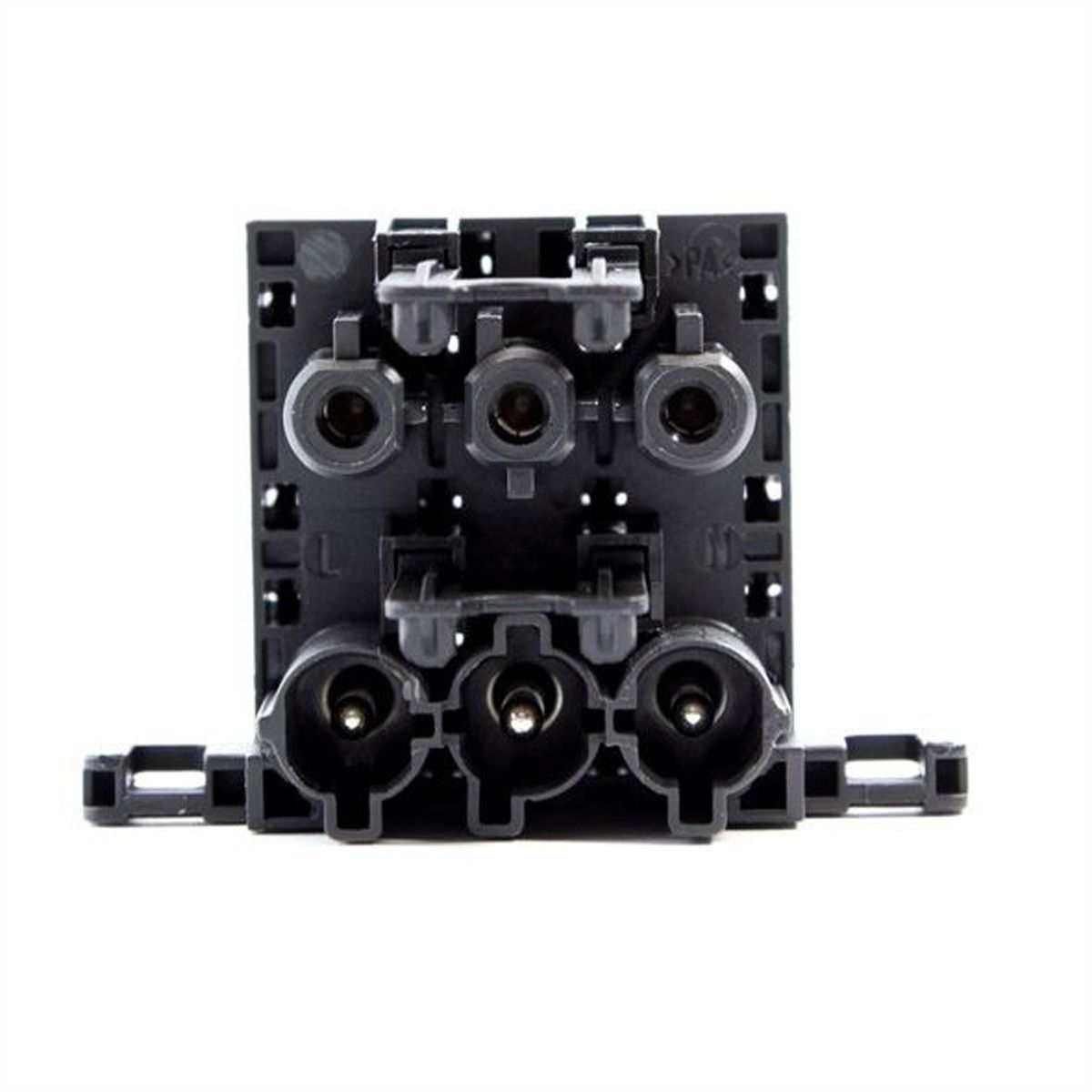 BACHMANN Verteilerblock WIELAND GST18 1xIn/3xOut mit Verriegelungslaschen, schwarz