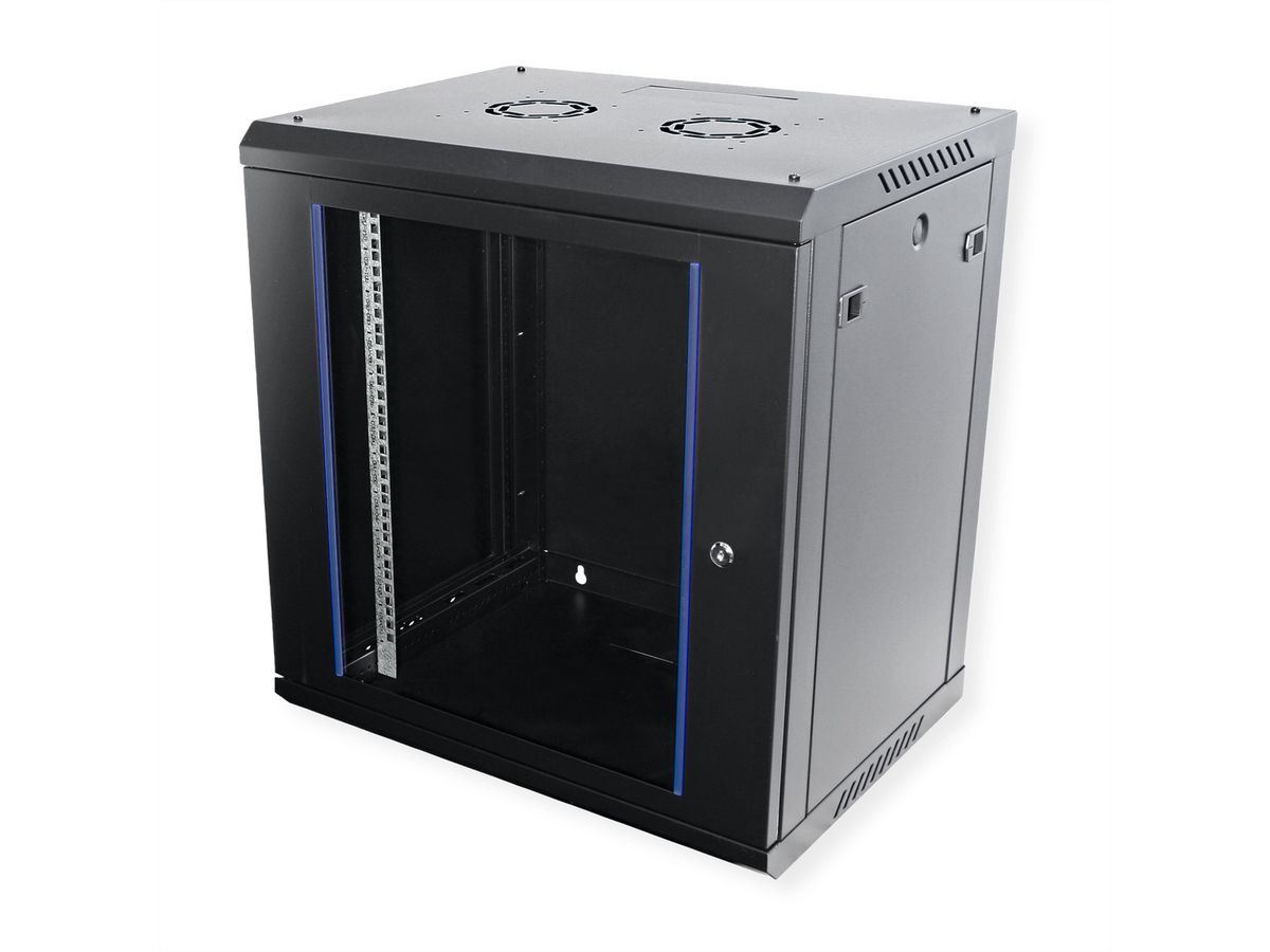 VALUE 19-Zoll Wandgehäuse 12HE, 600x450mm schwarz, Bausatz