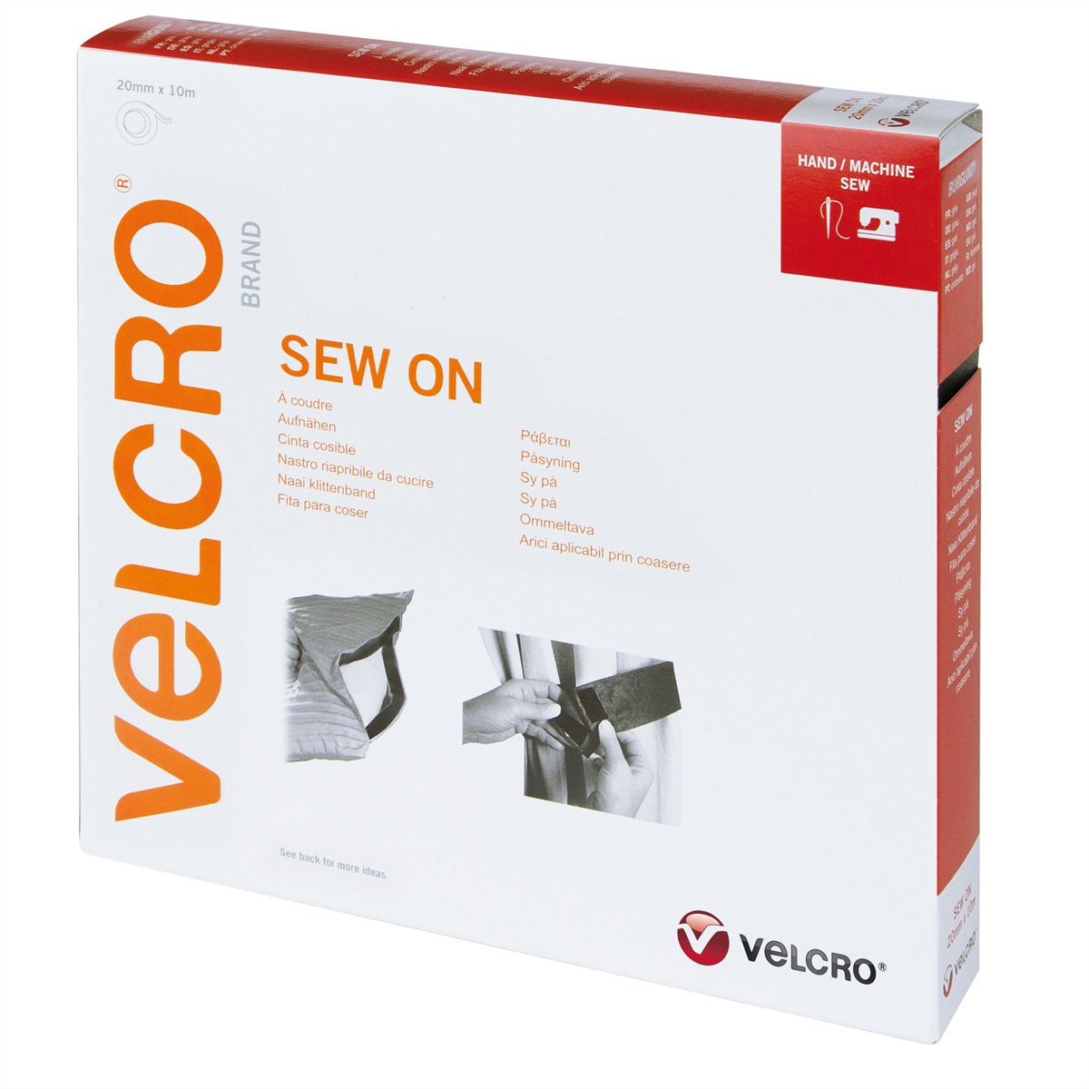VELCRO® Klettband zum Aufnähen, Haken & Flausch 20mm x 10m Bordeauxrot