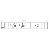 BACHMANN CONI 2xUK 45° 3,15A, 1xUSB C/C 100W L=0,2m