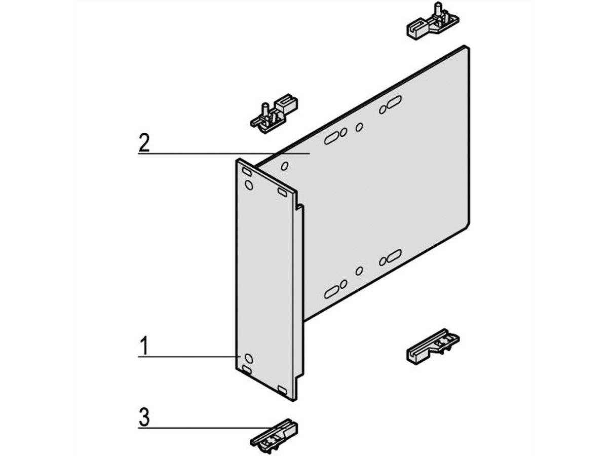 SCHROFF Laufwerkkassette mit U-Frontprofil geschirmt HD 1 x 3 1/2", 3 HE vertikal - LAUFWERKSKAS.3HE 8TE HD