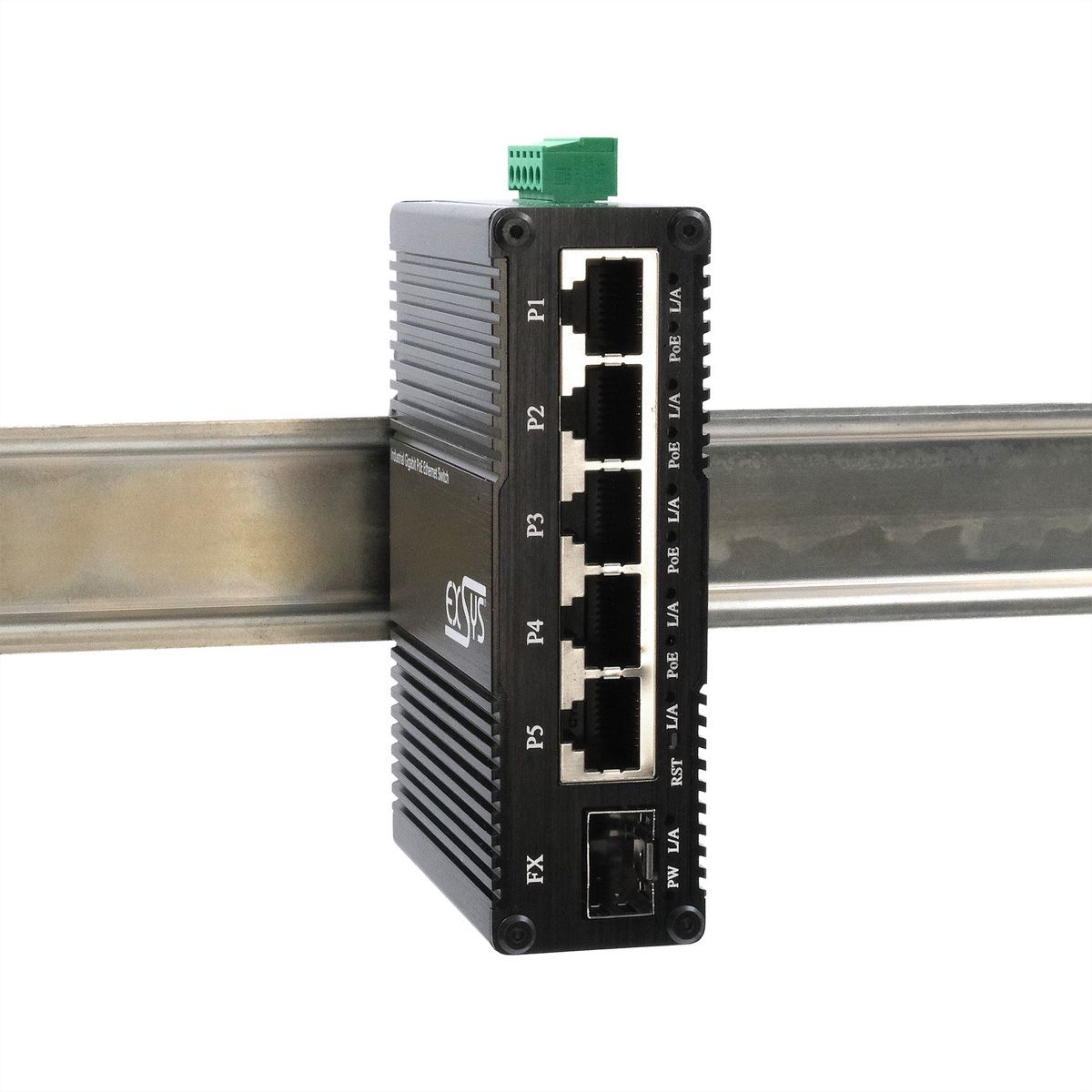 EXSYS EX-62030MPoE-SFP-5+1 Port Industrial Gigabit SFP PoE+ Mini Switch, Web Managed