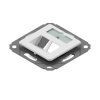 EasyLan preLink / fixLink Modulaufnahme, 2xKS m. Zentralplatte 9x31,8 mm RAL 9010