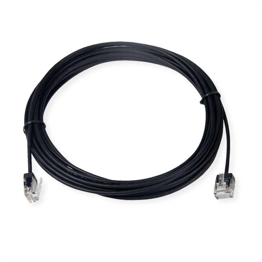 ROLINE UTP DataCenter Patchkabel Cat.6A (Class EA), LSOH, slim, extra kurzer Stecker, schwarz, 2 m
