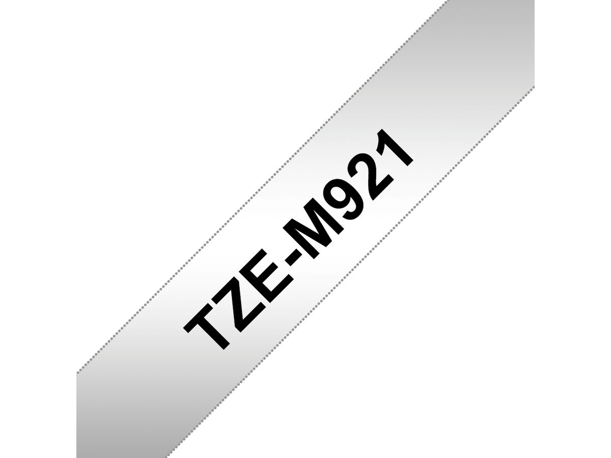 Brother TZE-M921 Etiketten erstellendes Band Schwarz auf Metallic