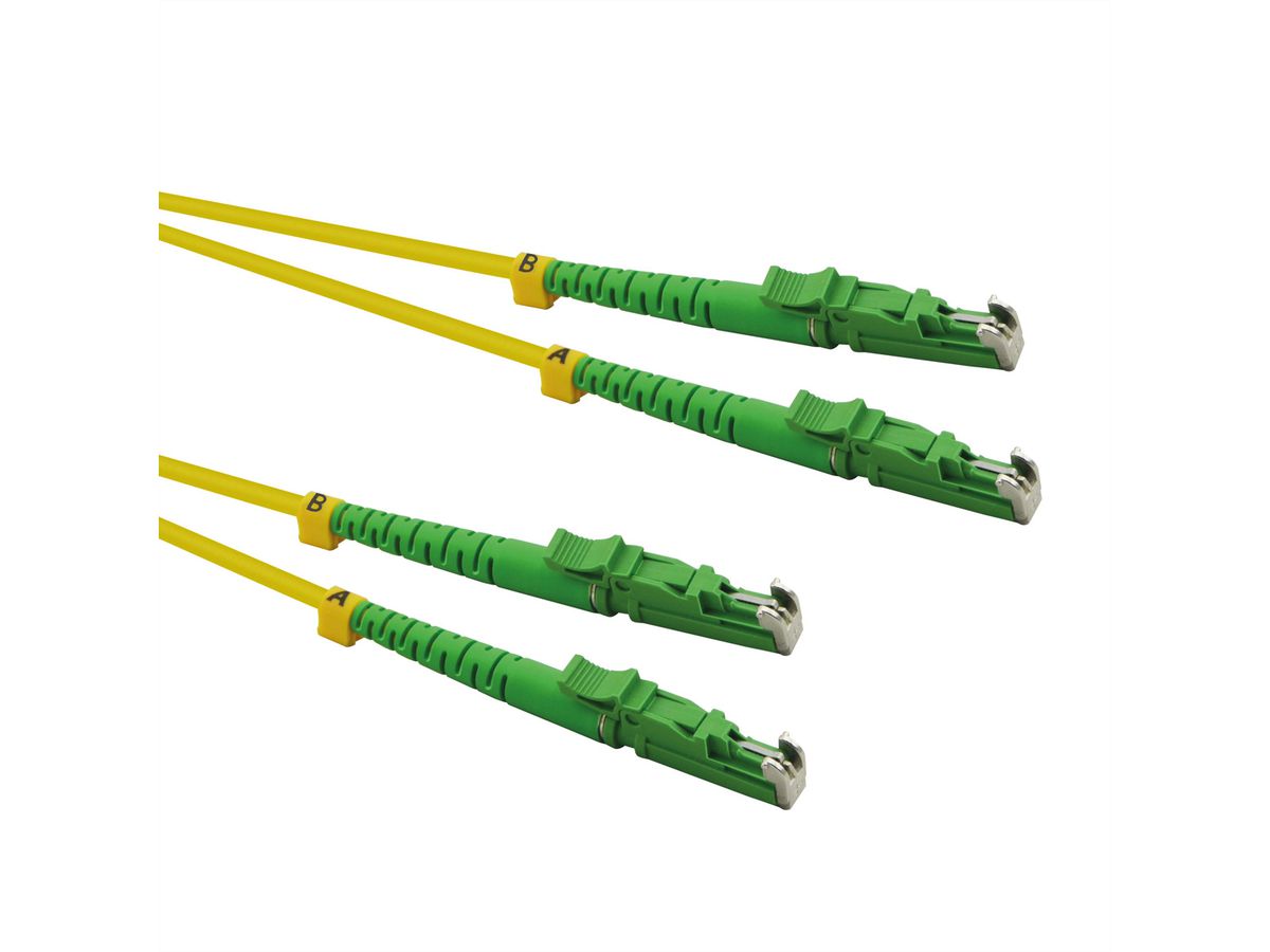 ROLINE LWL-Kabel duplex 9/125µm OS2, LSH/LSH, APC Schliff, LSOH, gelb, 0,5 m
