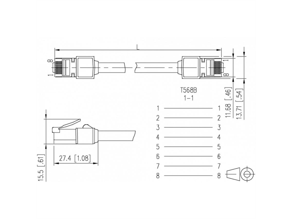 METZ CONNECT Patchkabel Kat.6 (Class E) S/FTP, Ultraflex500 VoIP, AWG 26, LSOH, weiß, 0,5 m