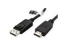 ROLINE RM DisplayPort Kabel DP - HDTV, ST/ST, schwarz, 2 m