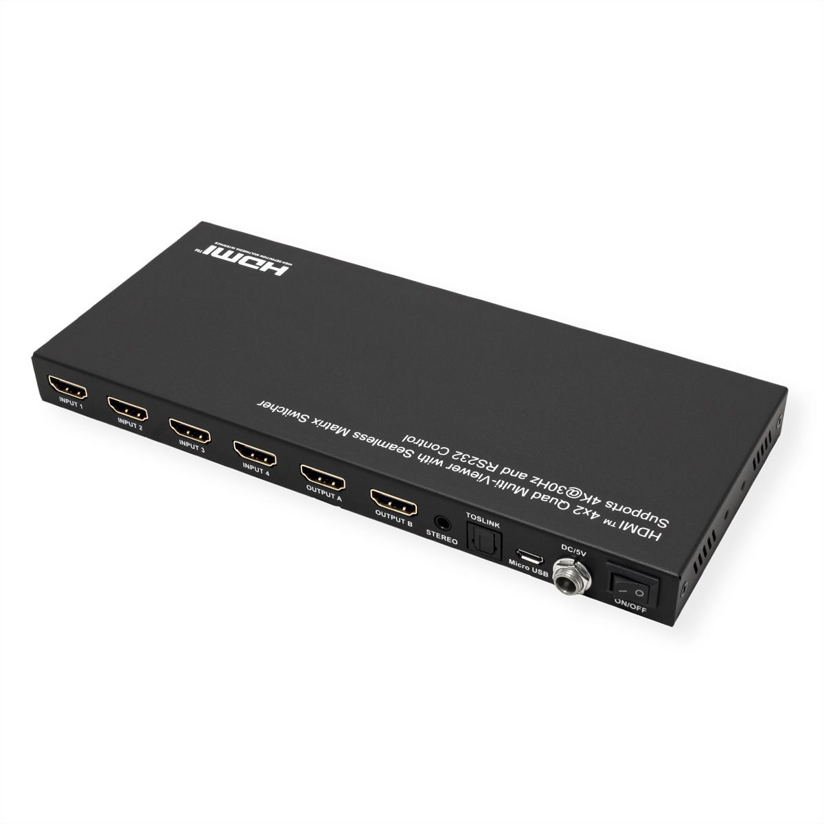 VALUE HDMI Matrix Switch, 4x2 QUAD Multi-Viewer, nahtlose Umschaltung