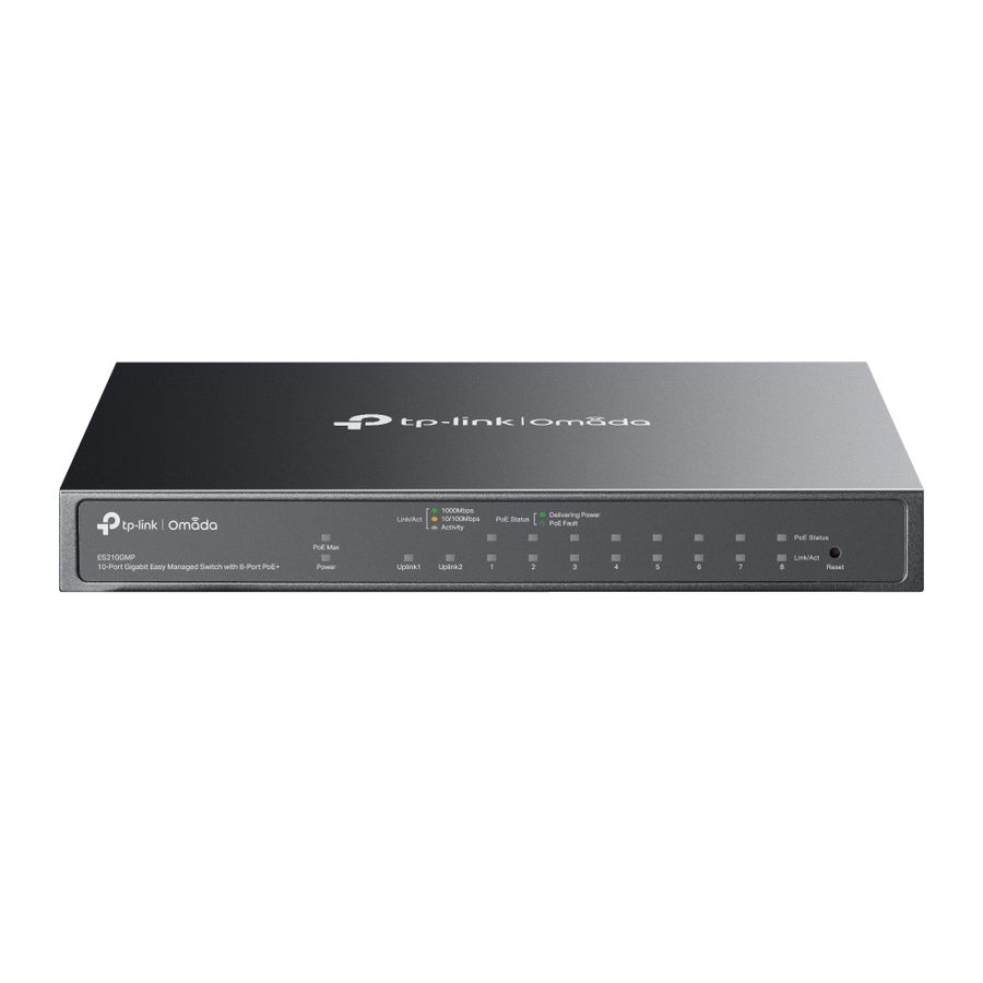 TP-Link Omada ES210GMP Netzwerk-Switch Managed Gigabit Ethernet (10/100/1000) Power over Ethernet (PoE) Schwarz