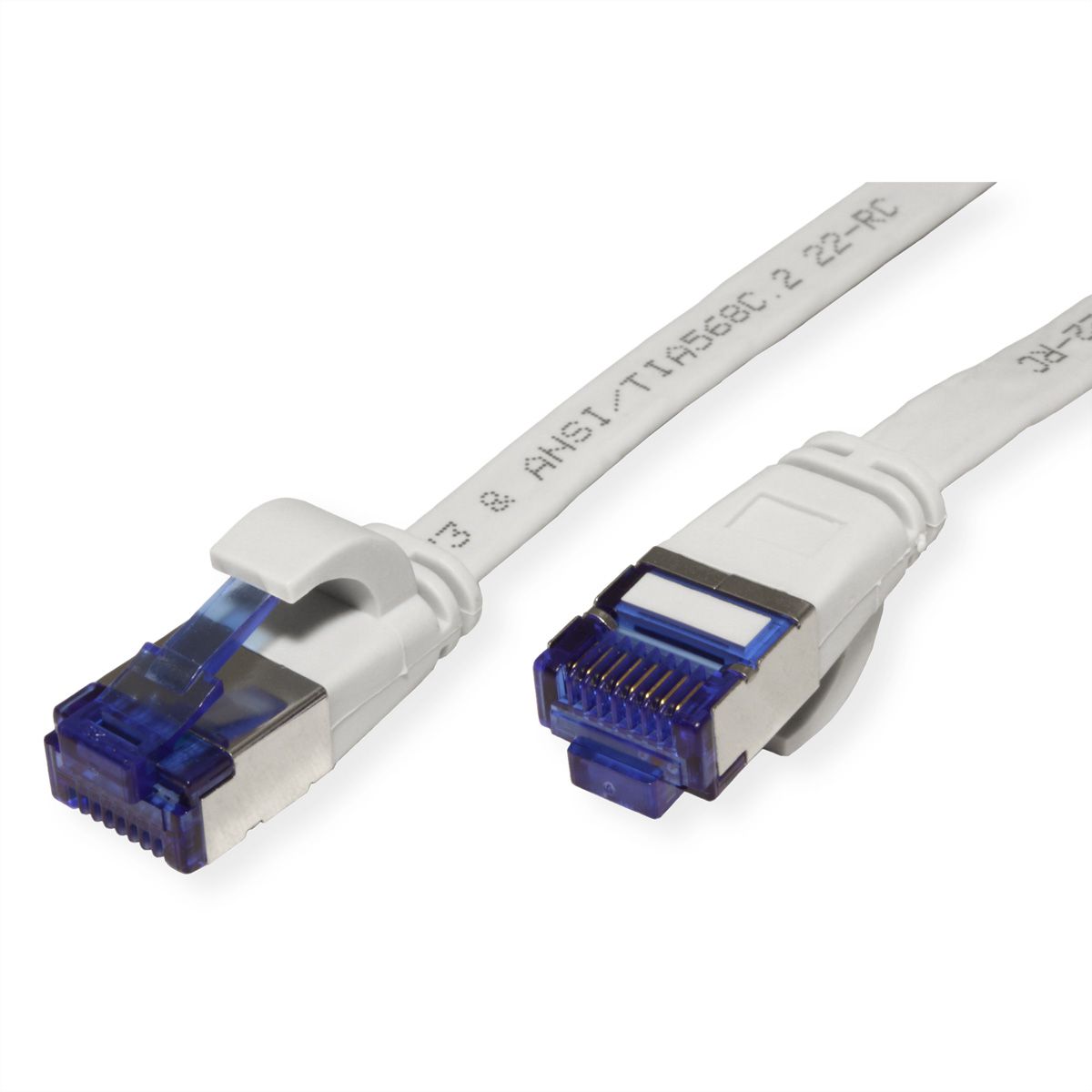 VALUE Patchkabel Cat.6A (Class EA) FTP, extra-flach, grau, 0,5 m