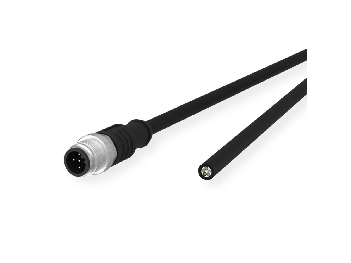 METZ CONNECT Sensor-/Aktorltg., M12-ST A-kodiert, gerade-freies Ende, ungeschirmt, 5polig, PUR, 1 m