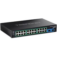 TRENDnet TI-RP262 Rackmount Switch, 26-Port gehärteter Industrial Gigabit PoE+