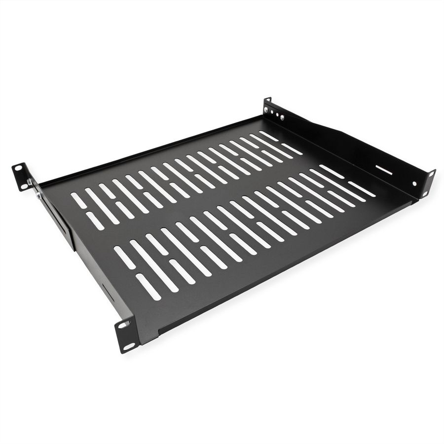 VALUE 19-Zoll-Geräteträger 1 HE, T: 350mm, max. 25 kg, U-Form, schwarz