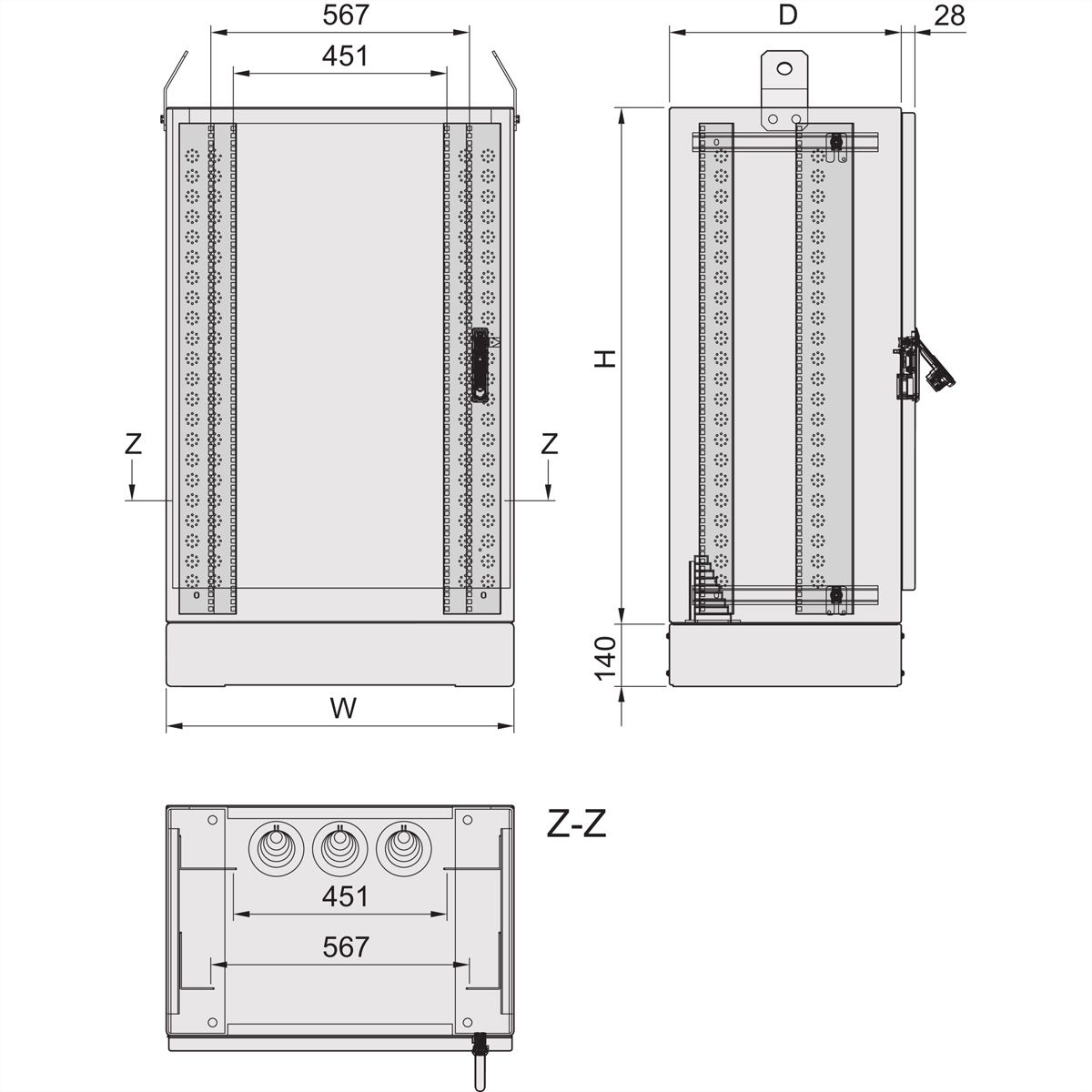 SCHROFF COM FTTX 1200H800B600T 1TUER