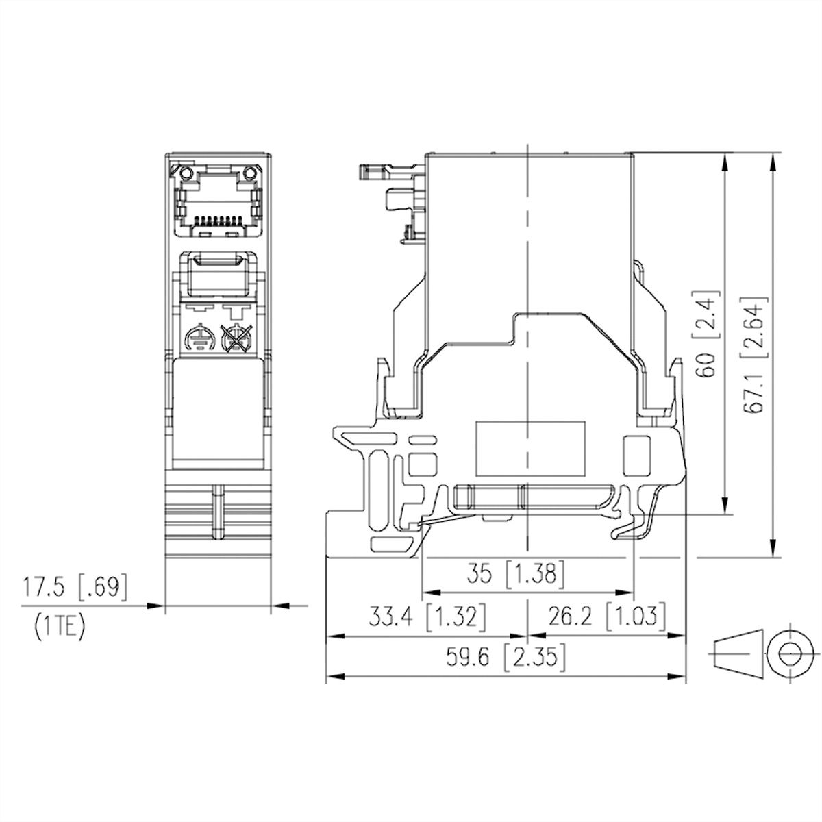 METZ CONNECT E-DAT Industry TS35 field jack insert T568B
