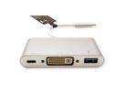 ROLINE Display Adapter USB Typ C - DVI + USB 3.2 Gen 1 Typ A + PD
