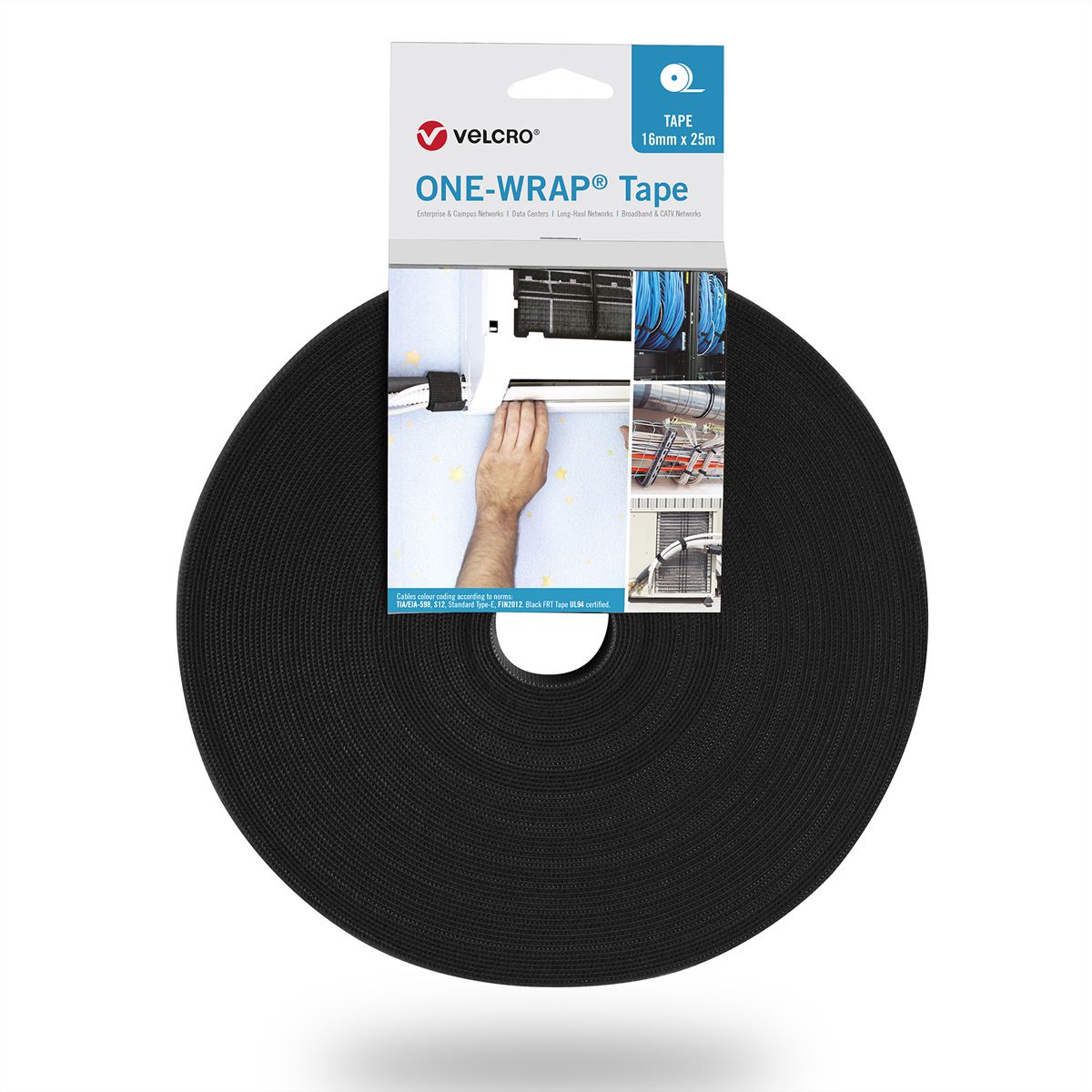 VELCRO® One Wrap® Band 13 mm breit, schwarz, 25 m - SECOMP Electronic  Components GmbH