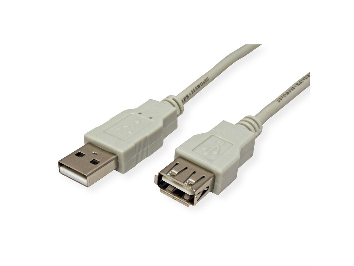 STANDARD USB 2.0 Verlängerungskabel, Typ A-A, ST/BU, beige, 1,8 m