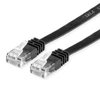 VALUE Patchkabel Cat.6 (Class E) UTP, extra-flach, schwarz, 0,5 m