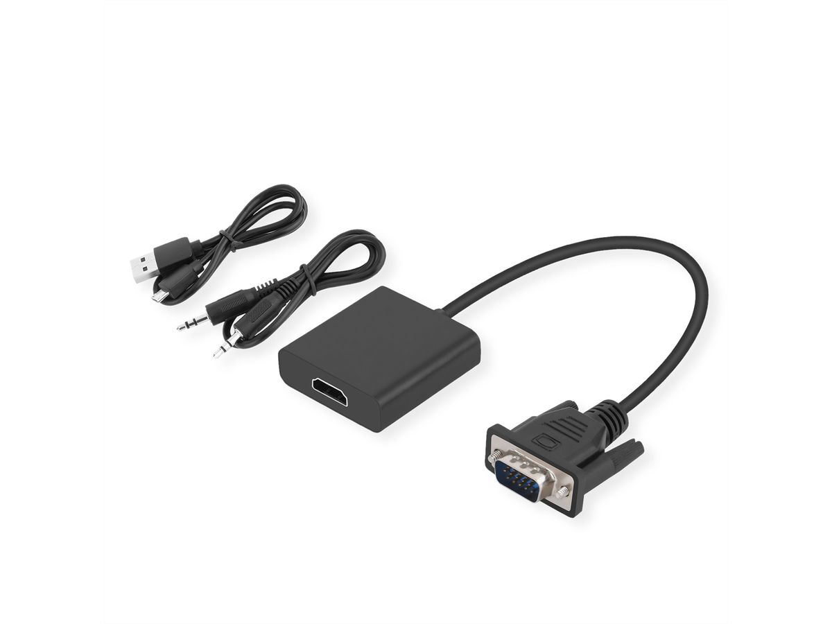 STANDARD Adapterkabel VGA+Audio zu HDMI, 0,23 m