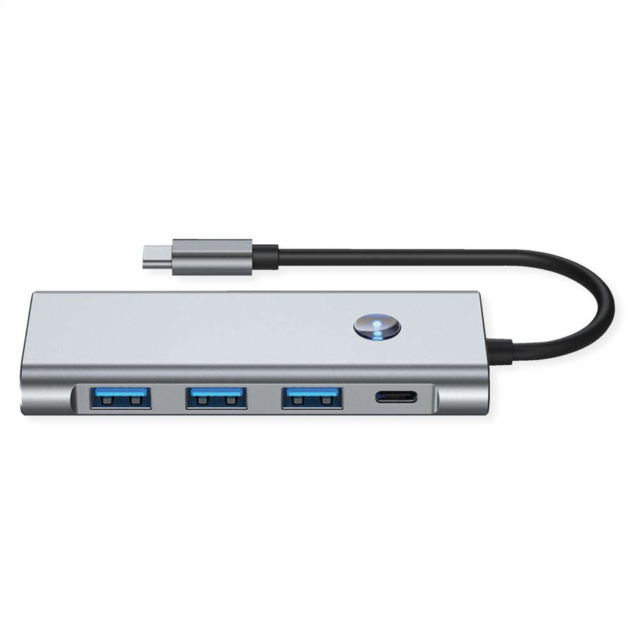 VALUE USB Typ C Docking Station, HDMI 4K60, 3x USB A + Typ C PD, 1x SD/MicroSD (TF)