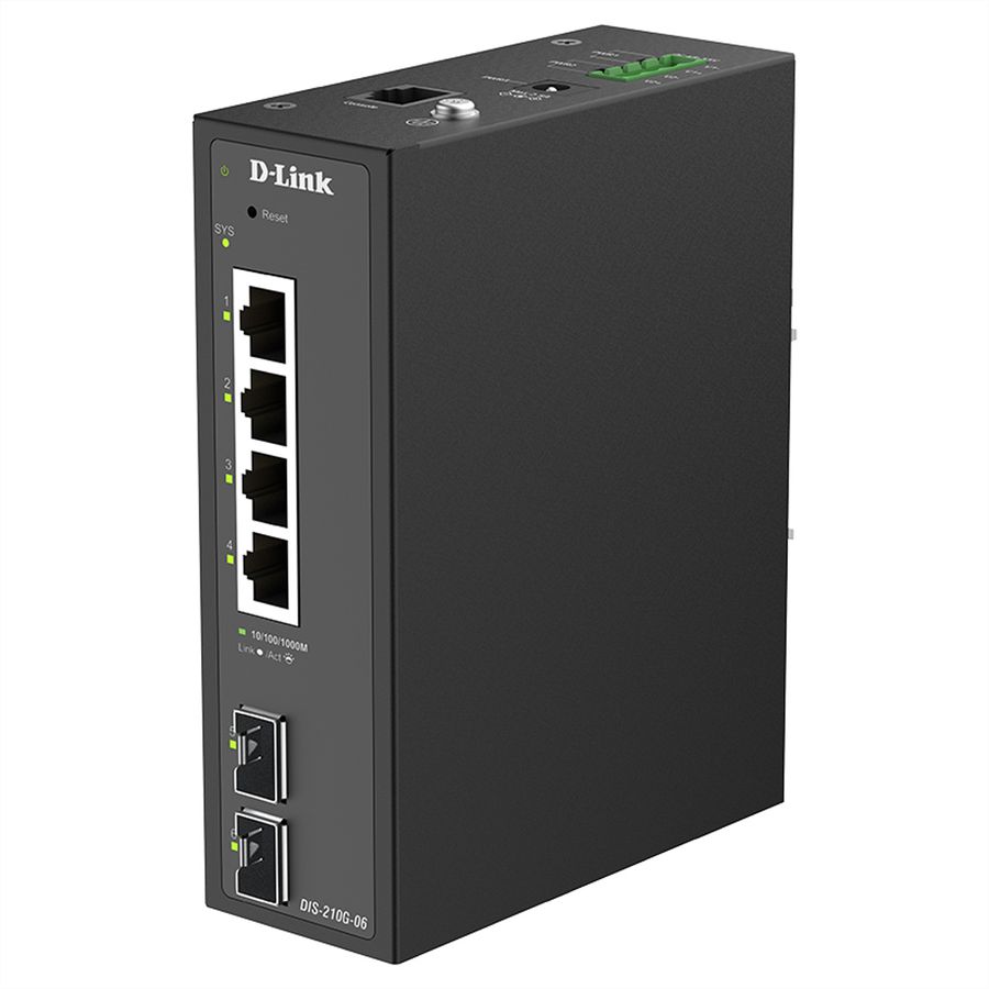 D-Link DIS-210G-06 6-Port Switch, Smart Managed Gigabit Industrial