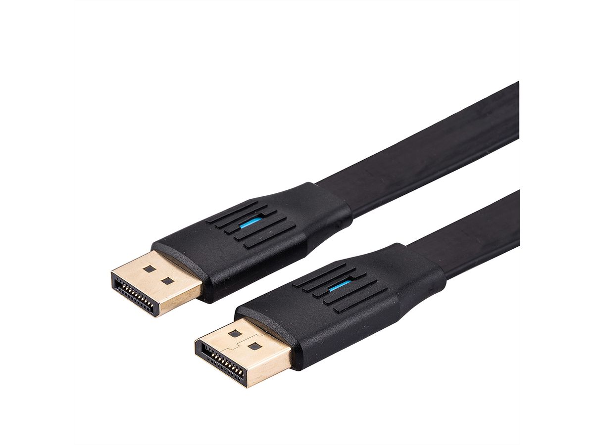 VALUE DisplayPort Kabel, v1.4, flach, DP ST/ST, schwarz, 1 m
