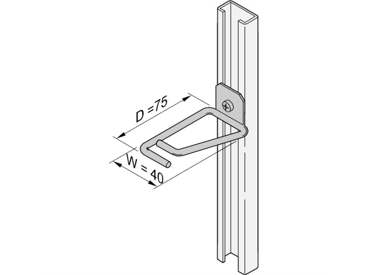 SCHROFF Kabelöse für C-Profil - KABELOESE F. C-PROFIL 75X40
