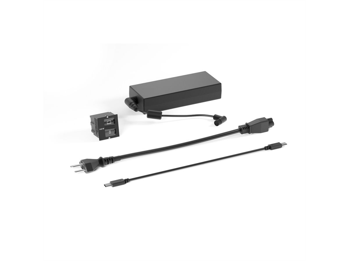 BACHMANN Custom Modul 1xUSB C/C 140W, SWISS T12 Bundle RAL9005