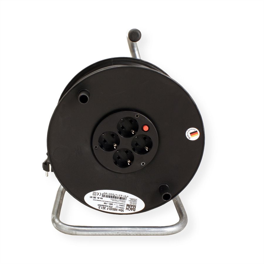 BACHMANN Schutzkontakt-Aufrollkabeltrommel 4fach 230VAC, 50 m