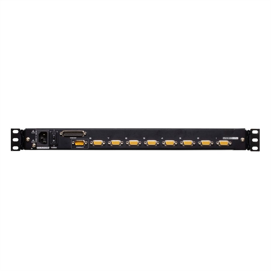 ATEN CL5708MW 43cm wide LCD KVM Switch, USB-PS/2,VGA, 8 Port, CH-Layout