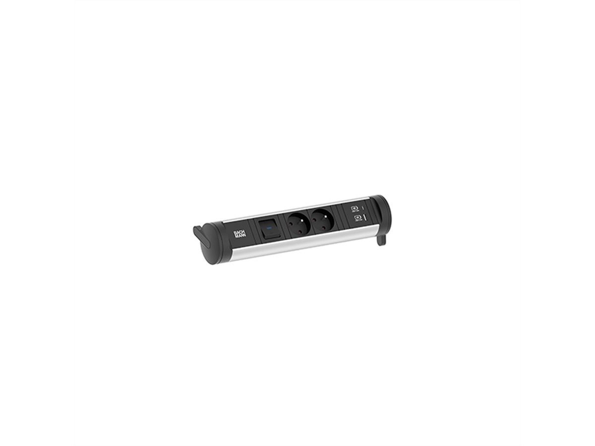 BACHMANN CYCLE Base 2xUTE 1xSchalter 1xUSB A/C 22W 0,2m GST18