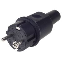 BACHMANN Vollgummi Stecker, deutsch-franz. System, IP44, schwarz