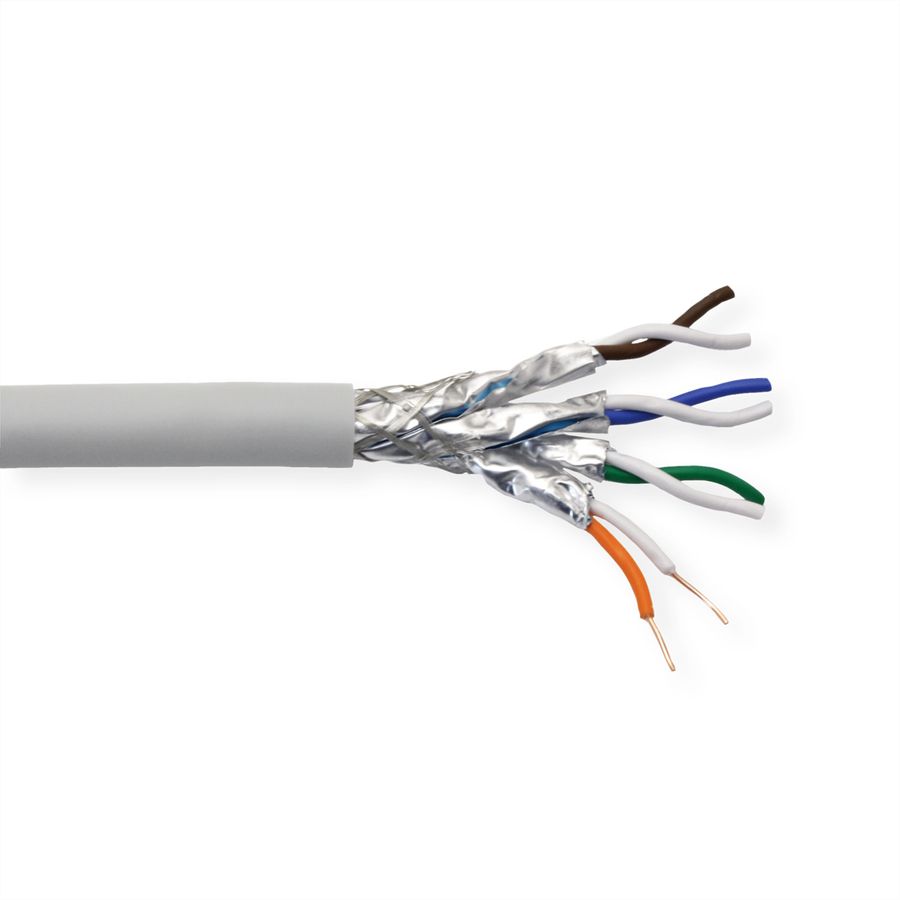 VALUE S/FTP-(PiMF-)Kabel, Cat.8 (Class I), Massivdraht, AWG22, LSOH, grau, 100 m
