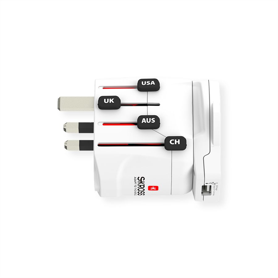 Skross PRO World & USB Universal Reiseadapter, Weltweit