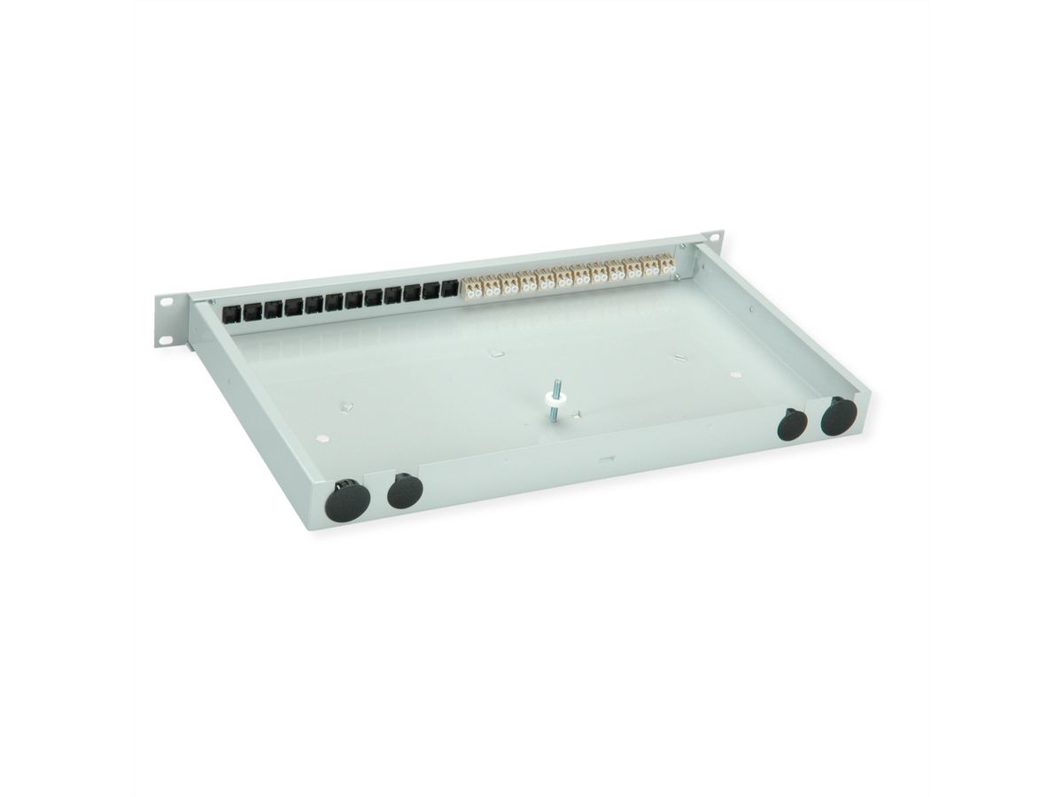TELEGÄRTNER BASIS eco LWL-Panel mit Kupplungen, 12x LC Duplex, beige, OM2