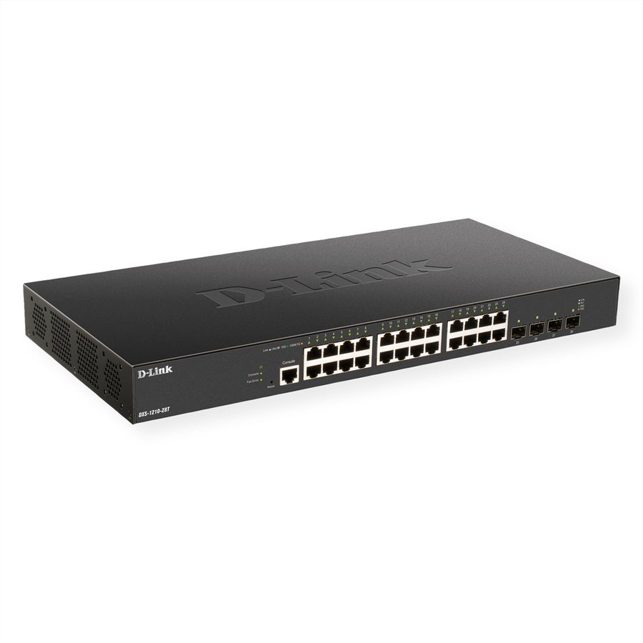 D-Link DXS-1210-28T Smart Managed Switch, 24x 10G Base-T + 4 x 10G/25G SFP28 Ports