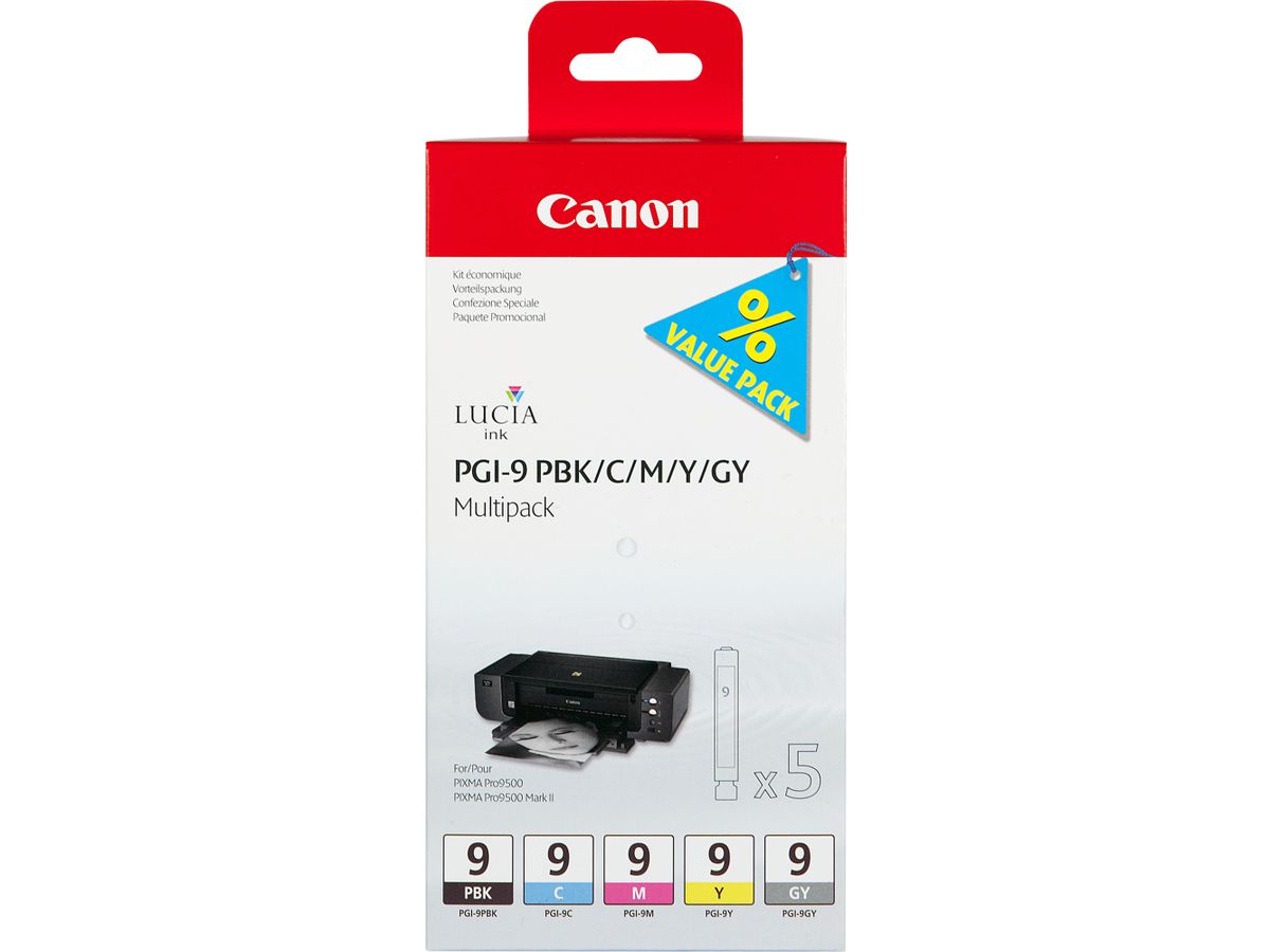 Canon PGI-9 PBK/C/M/Y/GY Multipack mit 5 Tinten
