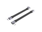 ROLINE USB4 2.0 Flachkabel, C–C, ST/ST einseitig 90°-gewinkelt, 8K UHD-2, 80Gbit/s, 240W, schwarz, 0,13 m