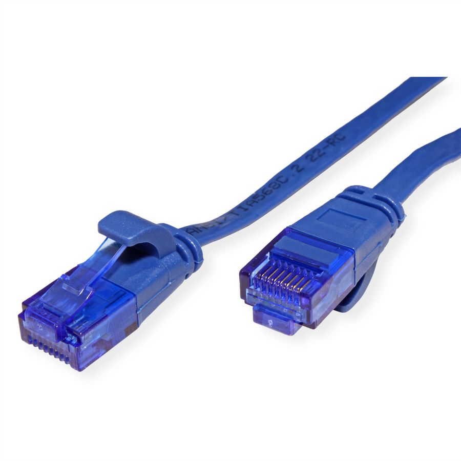 VALUE Patchkabel Cat.6A (Class EA) UTP, extra-flach, blau, 0,5 m
