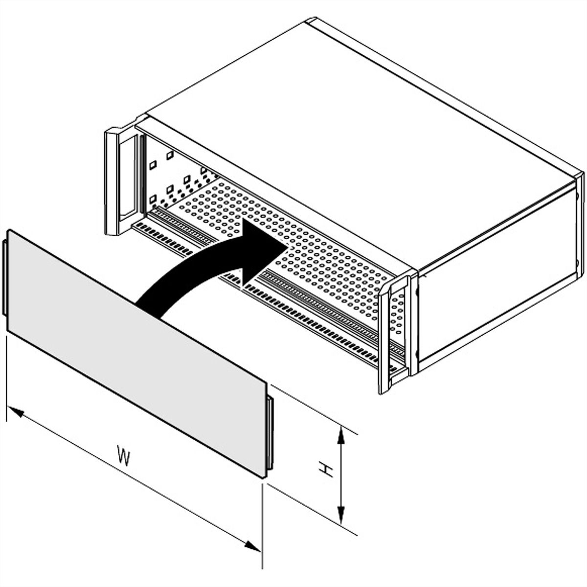 SCHROFF Gesamtfrontplatte, gesteckt, ungeschirmt - FRONTPLATTE 3HE 28TE EL/CHR