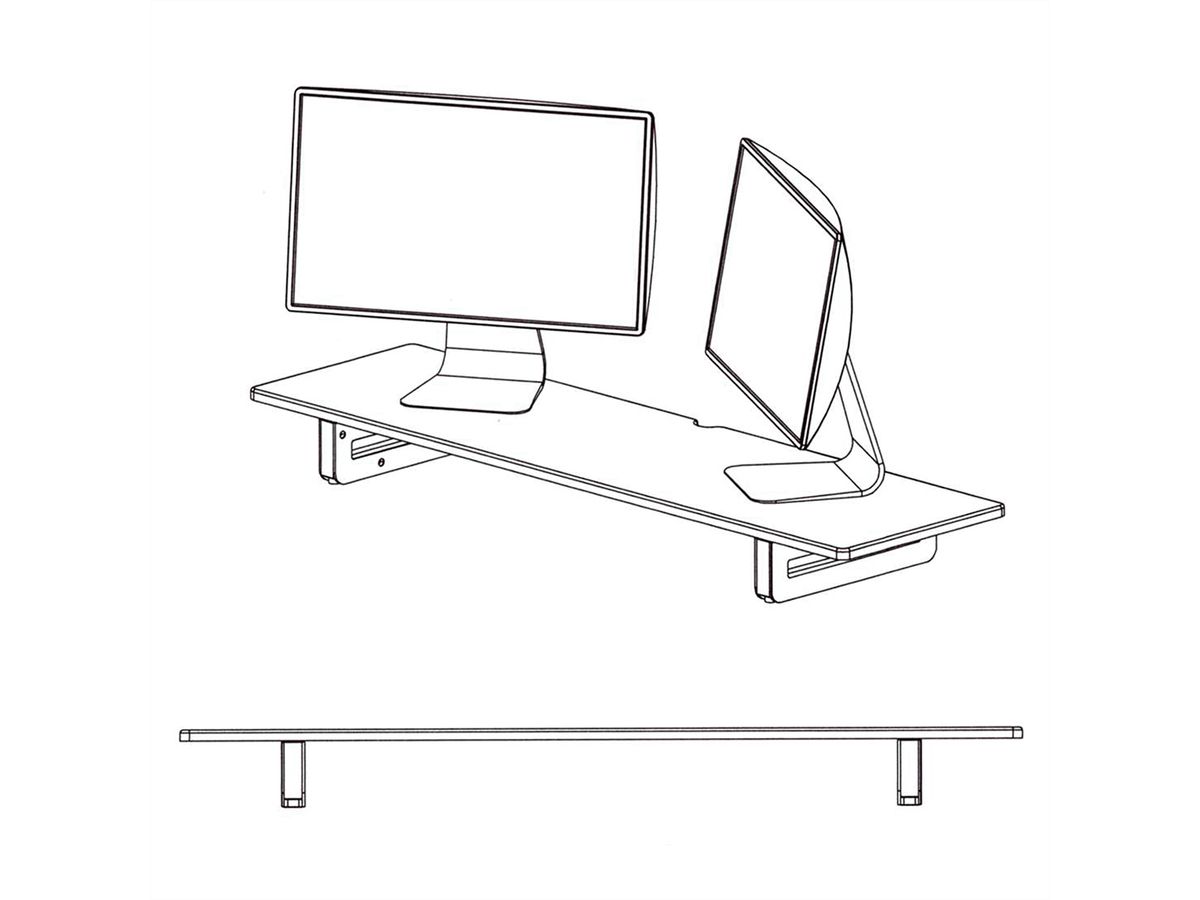 VALUE Monitor-/Laptop-Ständer, höhenverstellbar, extra-breit, schwarz