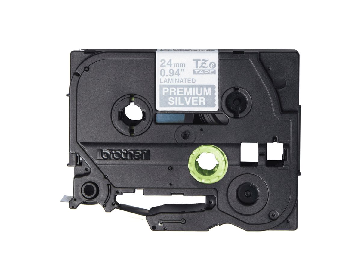 Brother TAPE/TZePR955 24MM WHITE ON SILVER Etiketten erstellendes Band