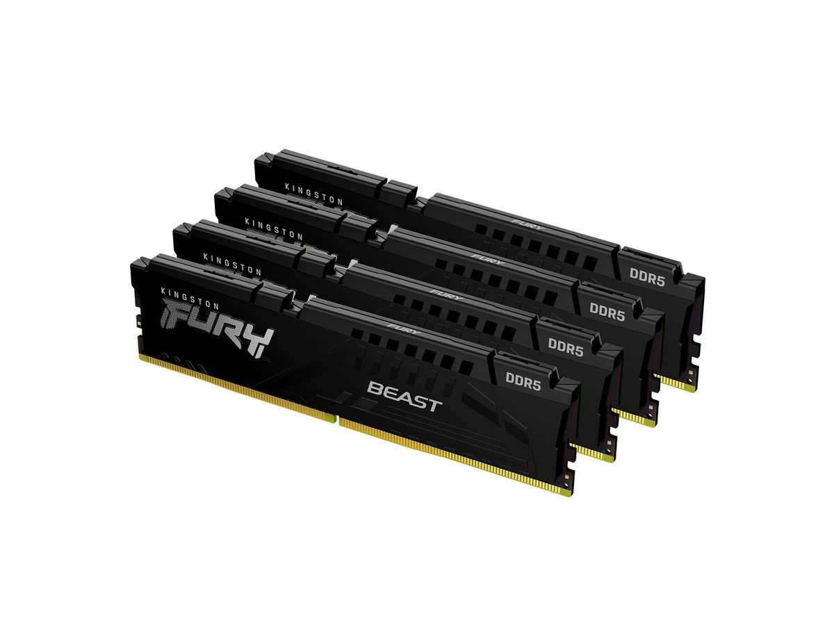 Kingston Technology FURY Beast 64 GB 5200 MT/s DDR5 CL40 DIMM (4er-Kit) Black XMP