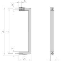 SCHROFF Frontgriff, einteilig, Breite 7 mm - FRONTGRIFF ALU 48MM ELOXIERT