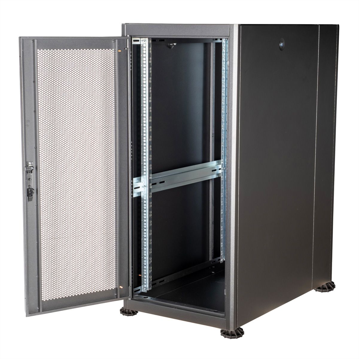 ROLINE 19-Zoll Serverschrank Basic 26 HE, 600x1000 BxT perforiert schwarz