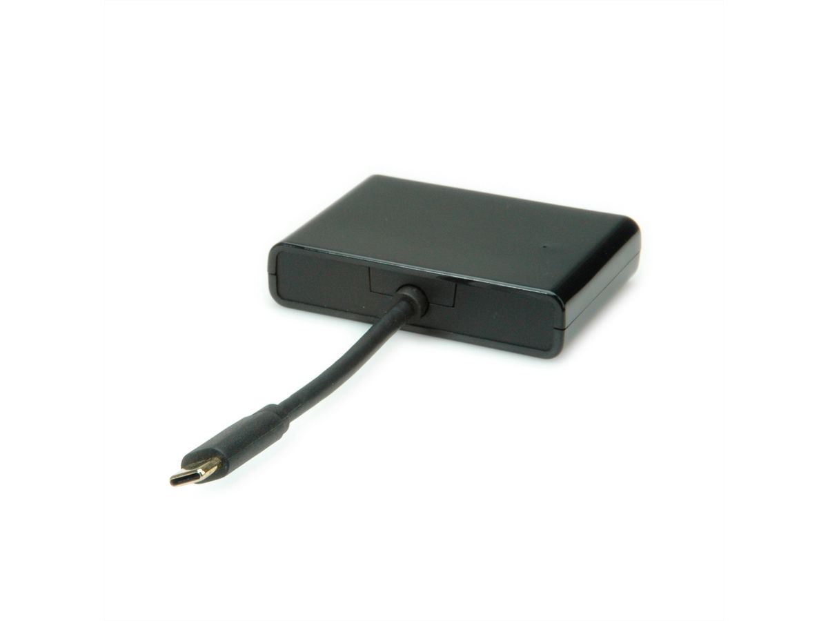 STANDARD Display Adapter USB Typ C - VGA+HDMI, schwarz, 0,1 m