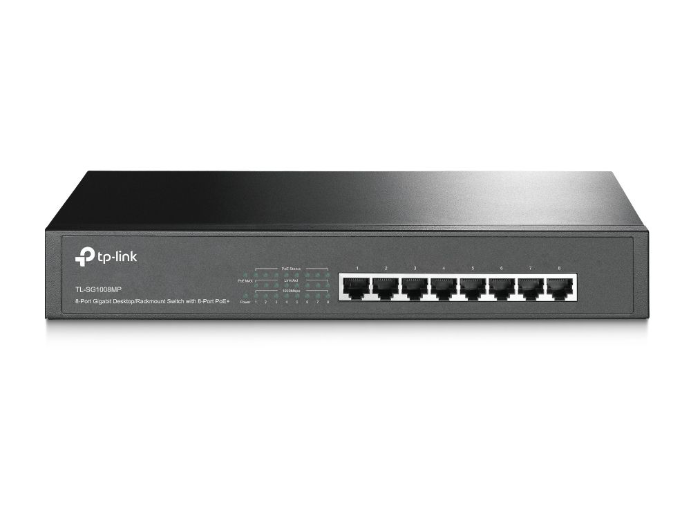TP-Link TL-SG1008MP Netzwerk-Switch Unmanaged Gigabit Ethernet (10/100/1000) Power over Ethernet (PoE) Schwarz
