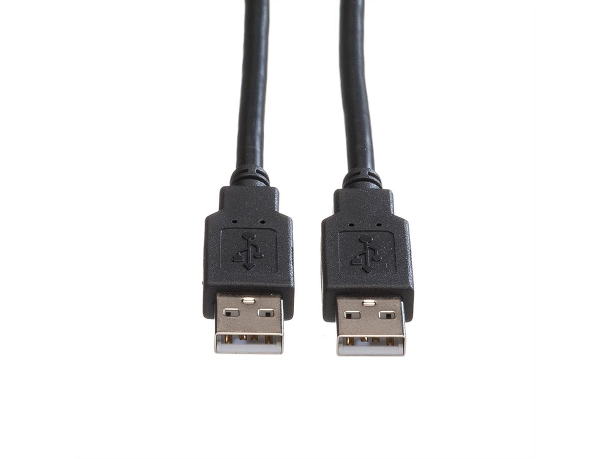 ROLINE USB 2.0 Kabel, Typ A-A, Typ A-A, schwarz, 0,8 m